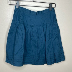 Ecote Cotton Teal Pleated Mini Skirt‎